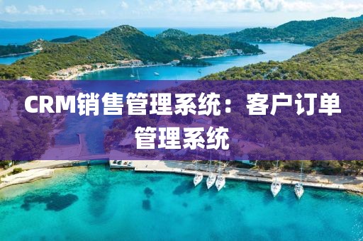 CRM销售管理系统：客户订单管理系统