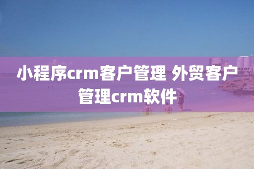 小程序crm客户管理 外贸客户管理crm软件