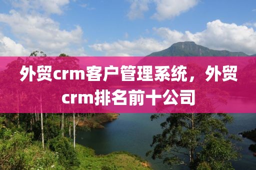 外贸crm客户管理系统，外贸crm排名前十公司