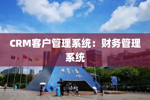 CRM客户管理系统：财务管理系统