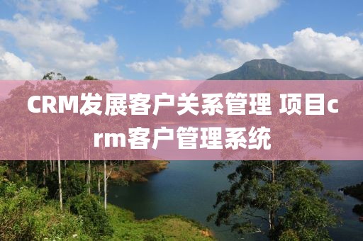 CRM发展客户关系管理 项目crm客户管理系统
