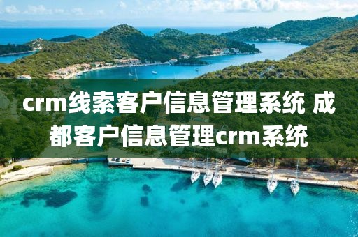 crm线索客户信息管理系统 成都客户信息管理crm系统