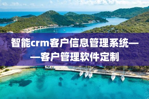 智能crm客户信息管理系统——客户管理软件定制