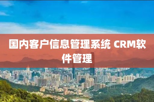 国内客户信息管理系统 CRM软件管理