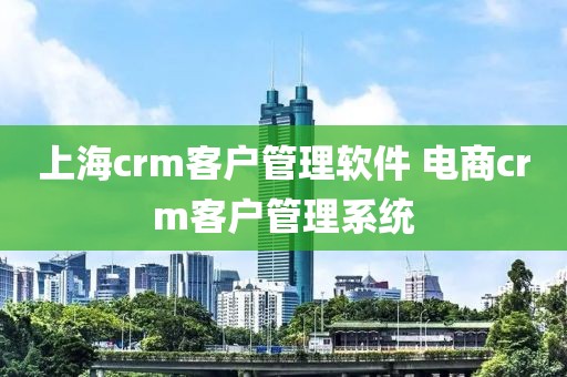上海crm客户管理软件 电商crm客户管理系统