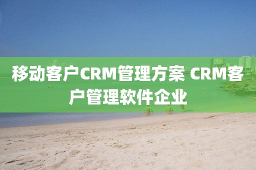 移动客户CRM管理方案 CRM客户管理软件企业