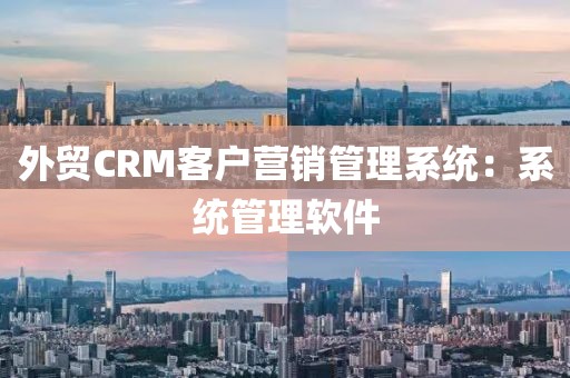 外贸CRM客户营销管理系统：系统管理软件