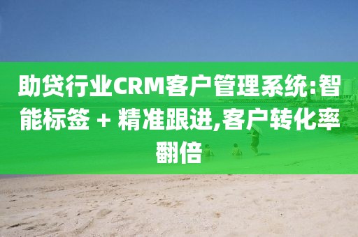 助贷行业CRM客户管理系统:智能标签 + 精准跟进,客户转化率翻倍