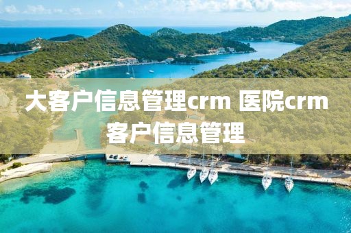 大客户信息管理crm 医院crm客户信息管理