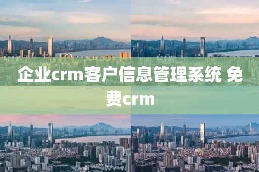 企业crm客户信息管理系统 免费crm