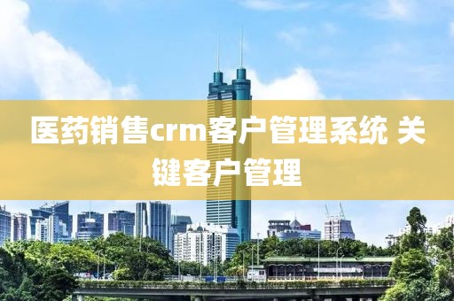 医药销售crm客户管理系统 关键客户管理