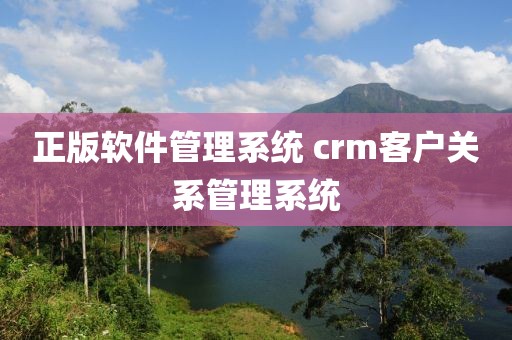 正版软件管理系统 crm客户关系管理系统