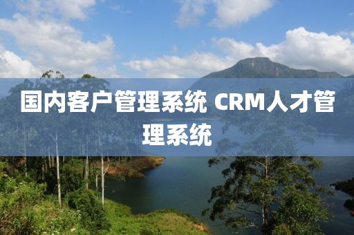 国内客户管理系统 CRM人才管理系统