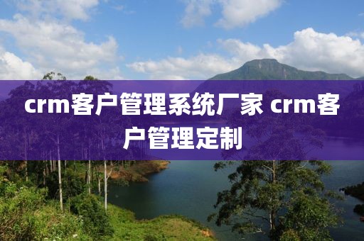 crm客户管理系统厂家 crm客户管理定制