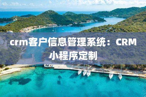 crm客户信息管理系统：CRM小程序定制
